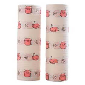 2 Rolls Disposable Kitchen Paper Towels Cute Cleaning Cloth Kitchen Tissue Rolls, Pig