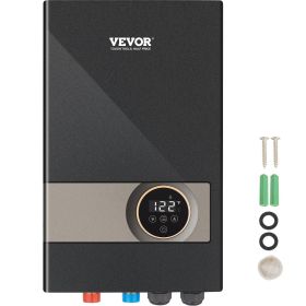 VEVOR Instant Water Heater, 18kw Electric Tankless Water Boiler, Digital Temperature Display & Easy Installation & 24-Hour Water Supply