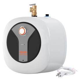 VEVOR Electric Mini-Tank Water Heater 8-Gallon Tank, 1440W Hot Water Boiler Storage, Safety Temperature Pressure Valve Easy Install