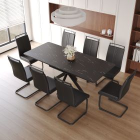 Extendable Dining Table Table Set for 6-8 Person for Dining Room