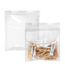 Clear Zip Bags 8 x 8 Inch. Pack of 100 Plastic Reclosable Zipper Bags 2 Mil. Resealable Plastic Bags. Waterproof Poly Bags Reclosable. Baggies for Wee