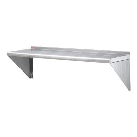 VEVOR 14" x 48" Stainless Steel Shelf, Wall Mounted Floating Shelving with Brackets, 350 lbs Load Capacity Commercial Shelves