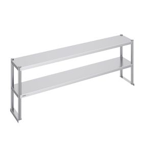 VEVOR Double Overshelf, Double Tier Stainless Steel Overshelf, 12 x 72 Inch Double Deck Overshelf