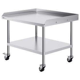 VEVOR Stainless Steel Work Table, 30 x 36 x 30 Inch Commercial Food Prep Worktable with 4 Wheels, Casters