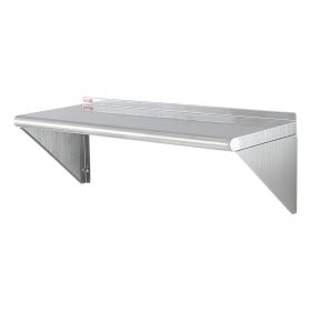 VEVOR 12" x 36" Stainless Steel Shelf, Wall Mounted Floating Shelving with Brackets, 250 lbs Load Capacity Commercial Shelves