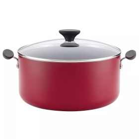 10qt Aluminum Nonstick Wide Stock Pot Red