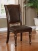 Glorious Classic Traditional Dining Chairs Cherry Solid wood Leatherette Seat Set of 2pc Side Chairs Turned Legs Kitchen Dining Room