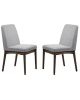 Mid-Century Style Dining Chairs 2pcs Set Solid wood Fabric Upholstered Cushion Chair