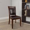 Transitional Dining Room Side Chairs Set of 2 Chairs only Dark Cherry / Espresso Padded Leatherette Seat