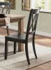 Casual Black Finish Side Chairs Set of 2 Pine Veneer Transitional Double-X Back Design Dining Room Furniture