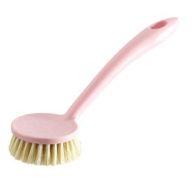 Home Pot Dishwashing Brush Long Handle Dish Bowl Cleaning Scrubber Natural Sisal Bristles Kitchen Supplies Tools And Accessories (Color: Pink)