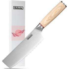 Vegetable Cleaver - Japanese Meat Cleaver 6.5 Inch Chopping Knife High Carbon Stainless Steel Knives With Wooden Handle 6.5 Inch Cleaver Knife (Option: Vegetable Knife)